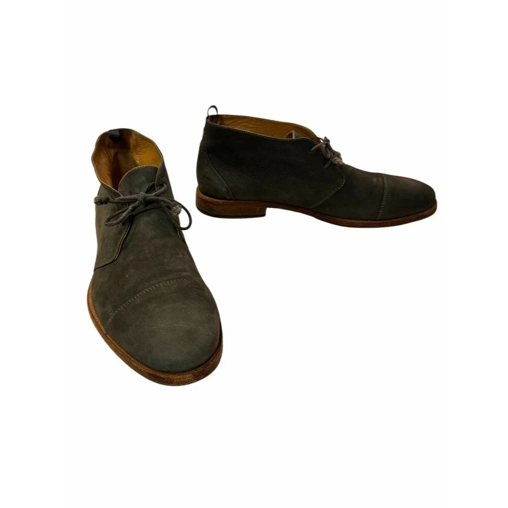 J Shoes Mens Chukka Ankle Boot Gray Suede Cap Toe Lace Size 9.5 Torre Sacchetto